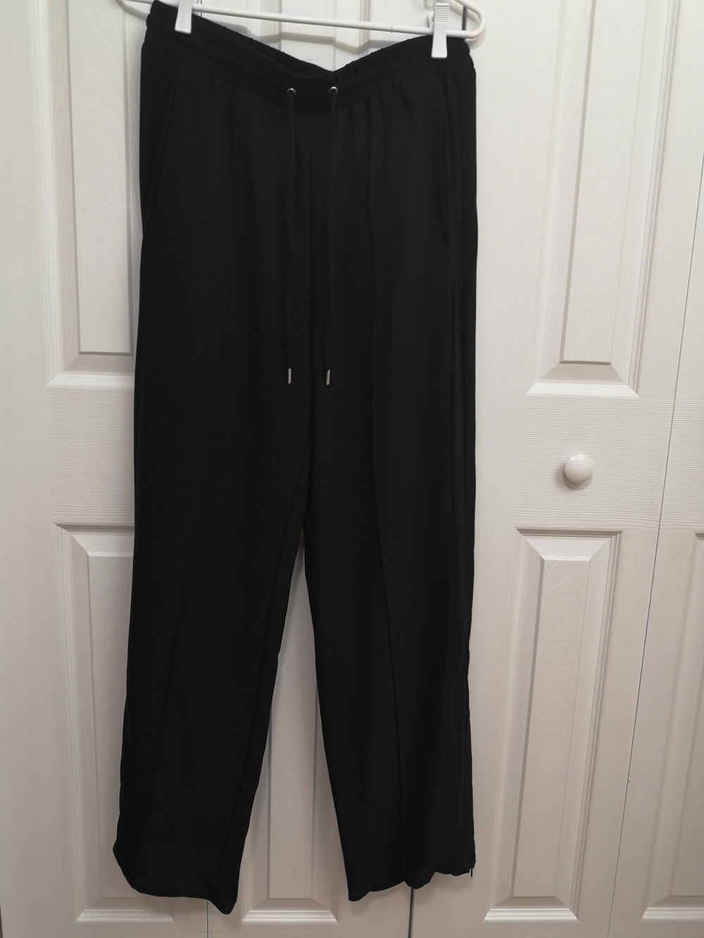 H&M Black Drawstring Trousers, Size 12 (EUR 42)